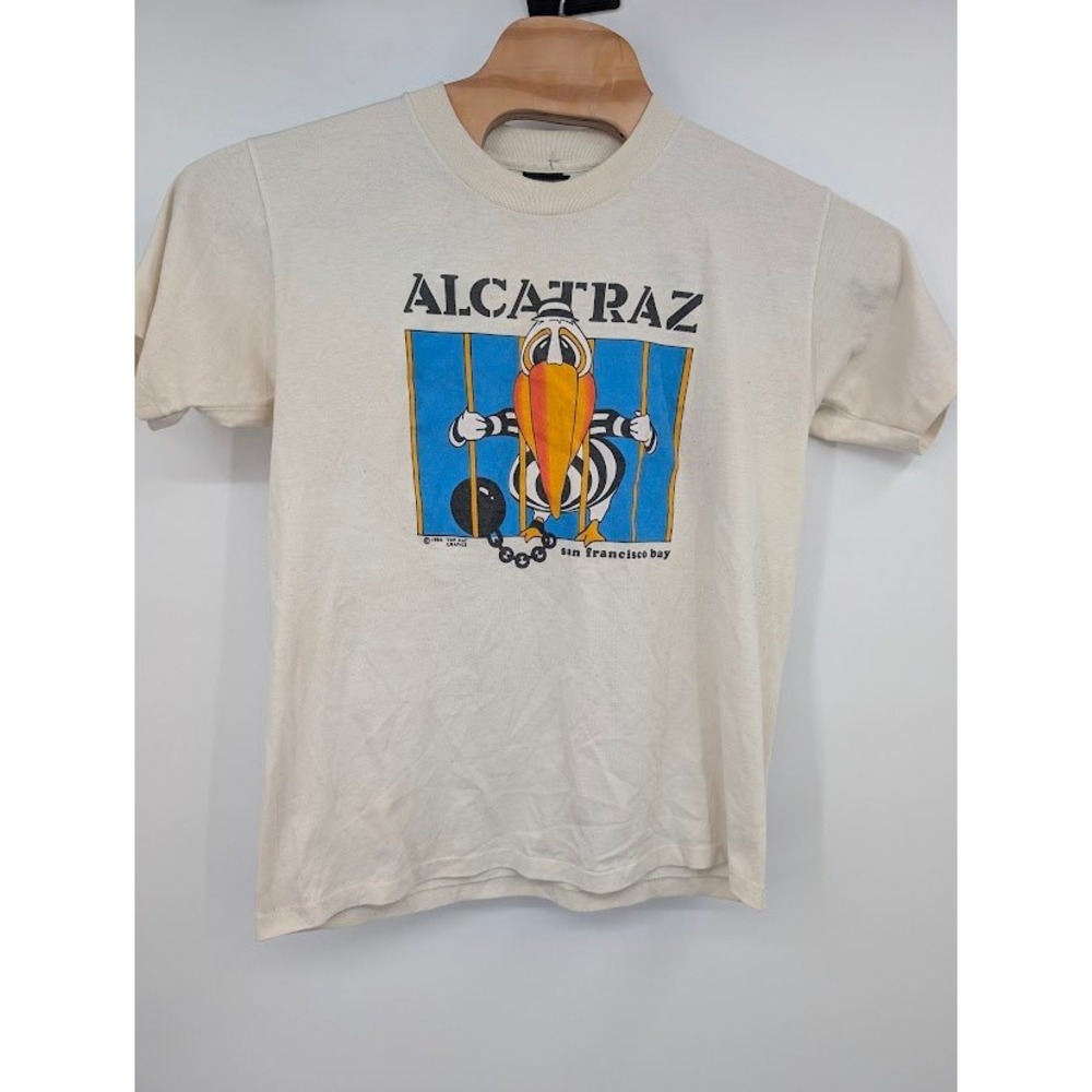 Wright's Vintage‎ 1980's Alcatraz Graphic T-Shirt San Francisco Pelican Prison M